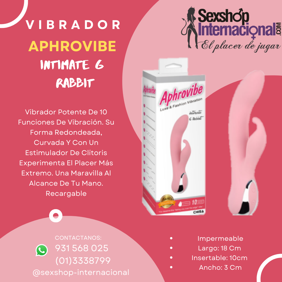 VIBRADOR APHROVIBE INTIMATE G RABBIT VAGINAL Y CLITORIAL SEXSHOP